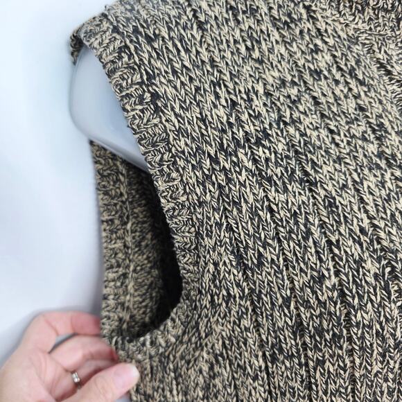 Pendleton Tan & Black Turtle Neck Sleeveless Silk / Cotton Blend Sweater Top  XL - Picture 9 of 11